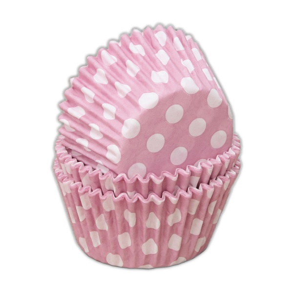 capsulas cupcakes rosa lunares