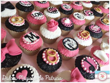 cupcakes boda negro rosa madrid