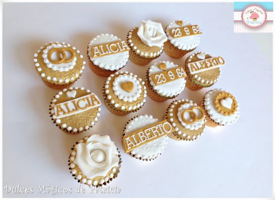 cupcakes boda oro
