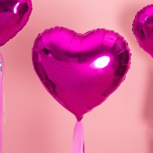 globo foil corazón helio rosa fucsia