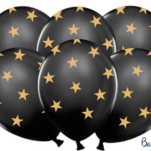 globo helio negro estrellas oro dorado