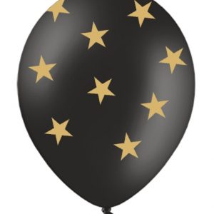 globo helio negro estrellas oro dorado