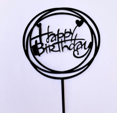 Cake Topper Happy Birthday Color Negro Modelos Varios – El Mundo de la  Repostería