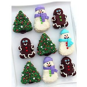 molde mini pasteles wilton navidad muñeco jengibre y abetos