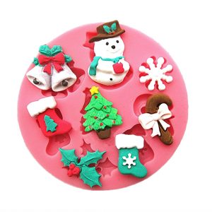 molde silicona fondant motivos navideños redondo