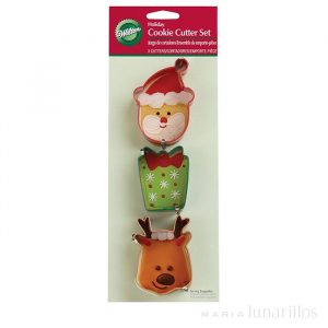 set 3 cortadores wilton papanoel regalo reno