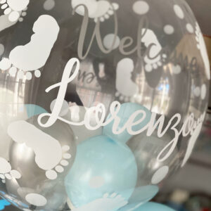 globo burbuja pies bebé