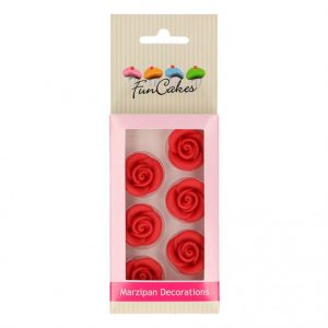 decoraciones funcakes rosas rojas de mazapan