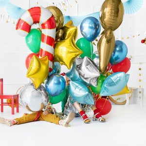 globo foil candy caramelo bastón navidad rojo