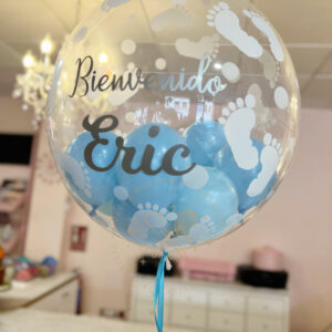 globo burbuja bautizo personalizado