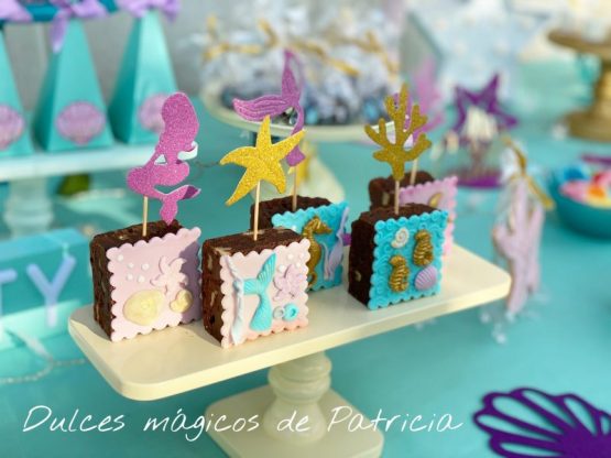 brownies decorados sirenas