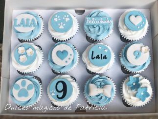 Cupcakes decorados tonos azules