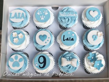 Cupcakes decorados tonos azules