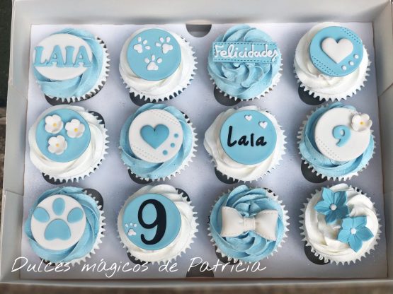 Cupcakes decorados tonos azules