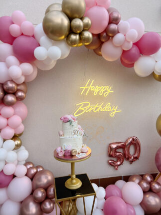 Decoración globos felices 50