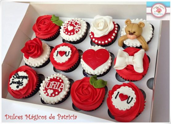 Cupcakes decorados temática Love