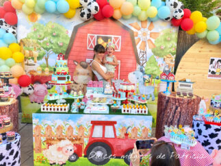 Mesa dulce y decoración cumpleaños La granja