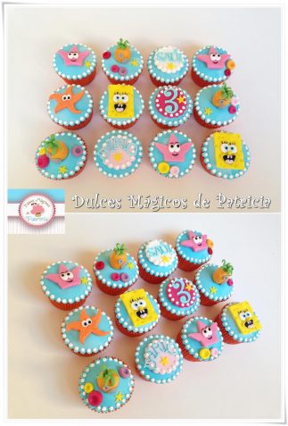 Cupcakes decorados Bob esponja