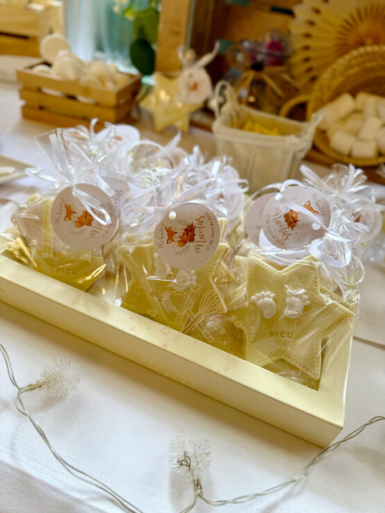 Galletas bautizo en tonos amarillos
