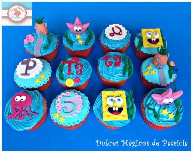 Cupcakes decorados Bob esponja