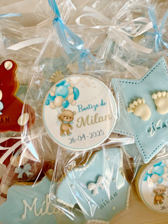 Galletas bautizo en tonos azules