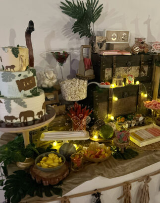 Mesa dulce boda temática Safari África