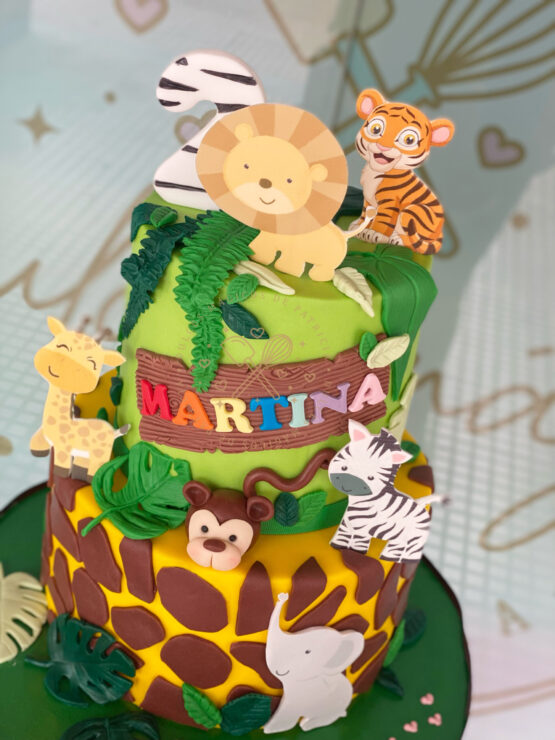 Tarta infantil animales de la selva