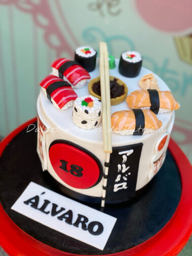 Tarta decorada Sushi