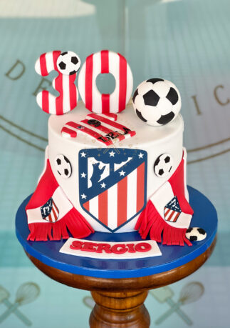 tarta decorada futbol Atletico de Madrid