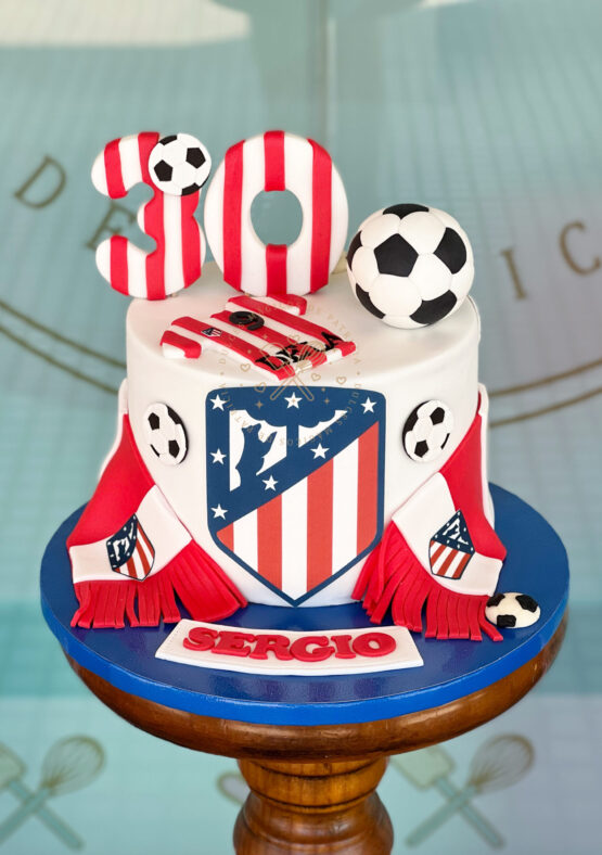 tarta decorada futbol Atletico de Madrid