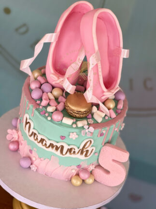 Tarta decorada zapatillas de ballet