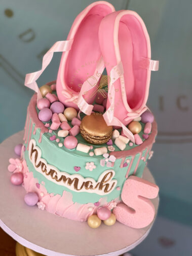 Tarta decorada zapatillas de ballet
