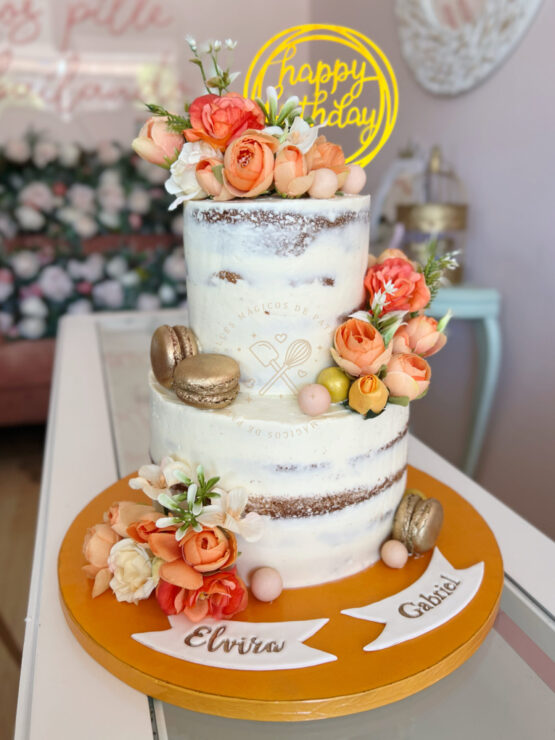 Tarta decorada flores