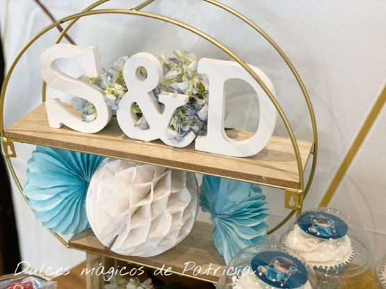 Candy bar boda dorado y azul