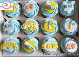 Cupcakes decorados bebé en azul