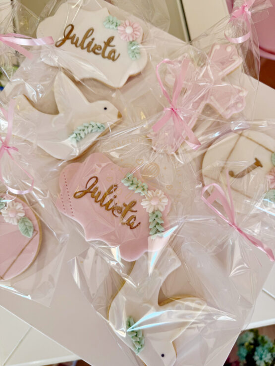 Galletas bautizo/comunión con palomas