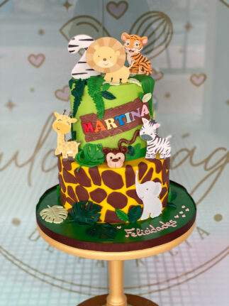 Tarta infantil animales de la selva