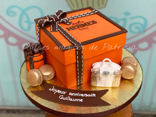 Tarta decorada caja Hermes