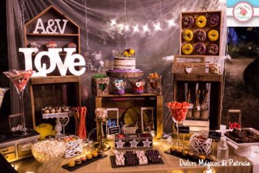 Candy bar boda rústico