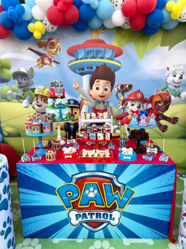 Decoración de cumpleaños Patrulla Canina