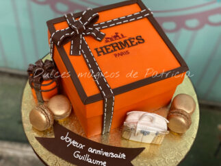 Tarta decorada caja Hermes
