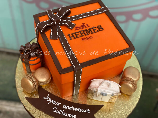 Tarta decorada caja Hermes