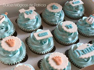 Cupcakes decorados bebé en azul