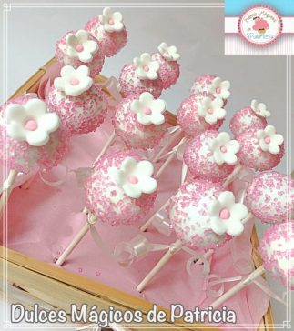 cakepops decorados flores