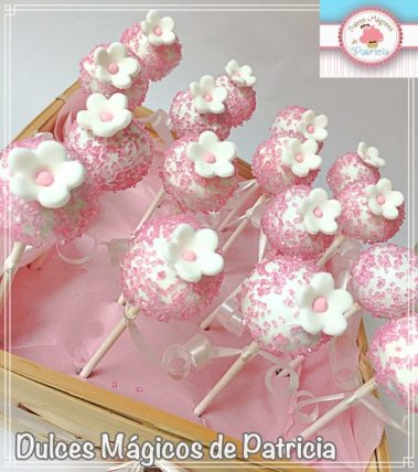cakepops decorados flores
