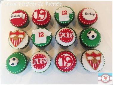 Cupcakes decorados fútbol