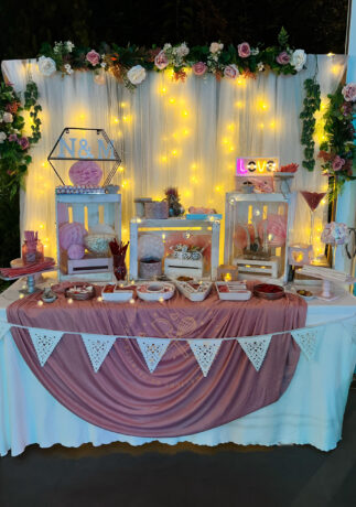 Candy bar de chuches para boda LOVE