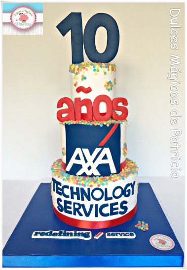 Tarta decorada corporativa Axa