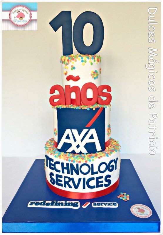 Tarta decorada corporativa Axa