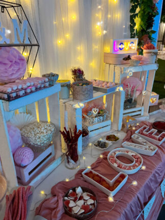 Candy bar de chuches para boda LOVE